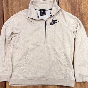 Nike oatmeal Zip-Up sweater
